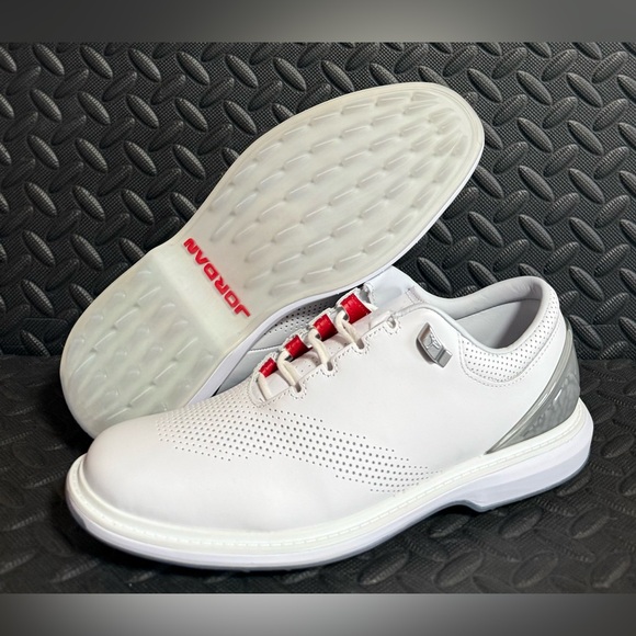 Nike‎ Air Jordan ADG 4 White Gray Golf Shoes Cleats Mens Size 7 Womens Size 8.5 - Picture 1 of 6